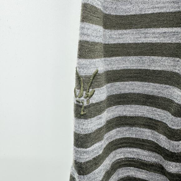 Ibex Diana Cowl Neck Long Sleeve Top 100% Merino Wool in Green Gray Size M (FLAW - Picture 7 of 10